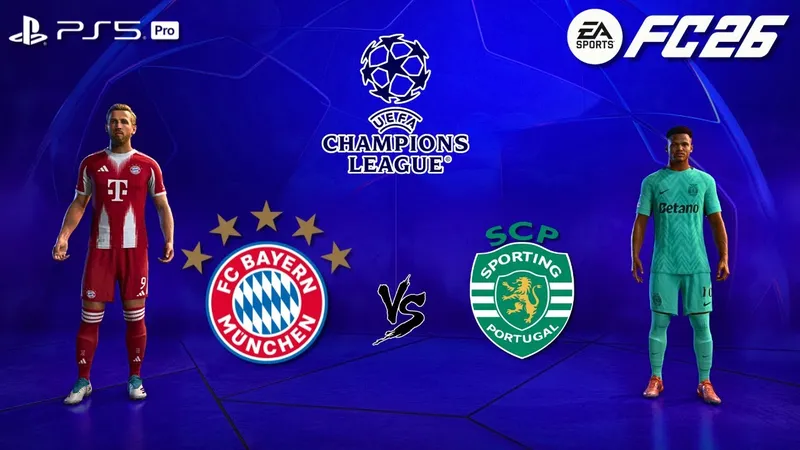 Cầu thủ Bayern Munich sút bóng vào khung thành của Sporting CP trong trận đấu