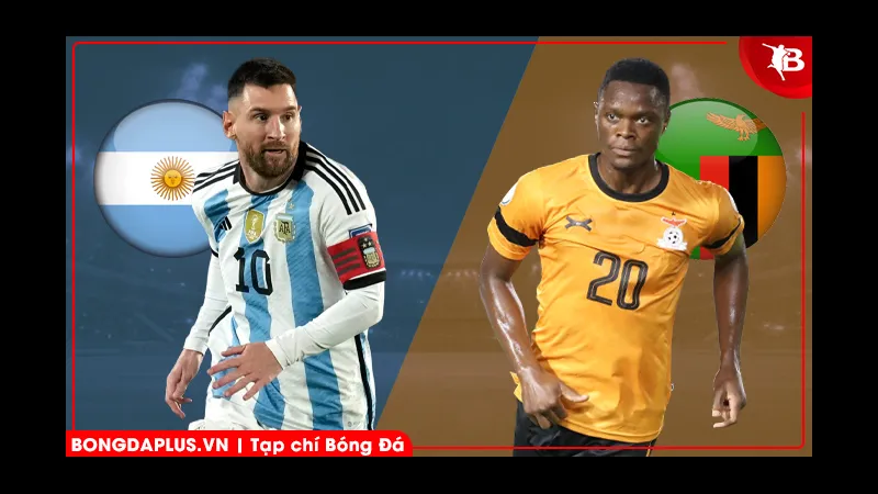 Cầu thủ Argentina tung cú sút mạnh vào khung thành của Zambia